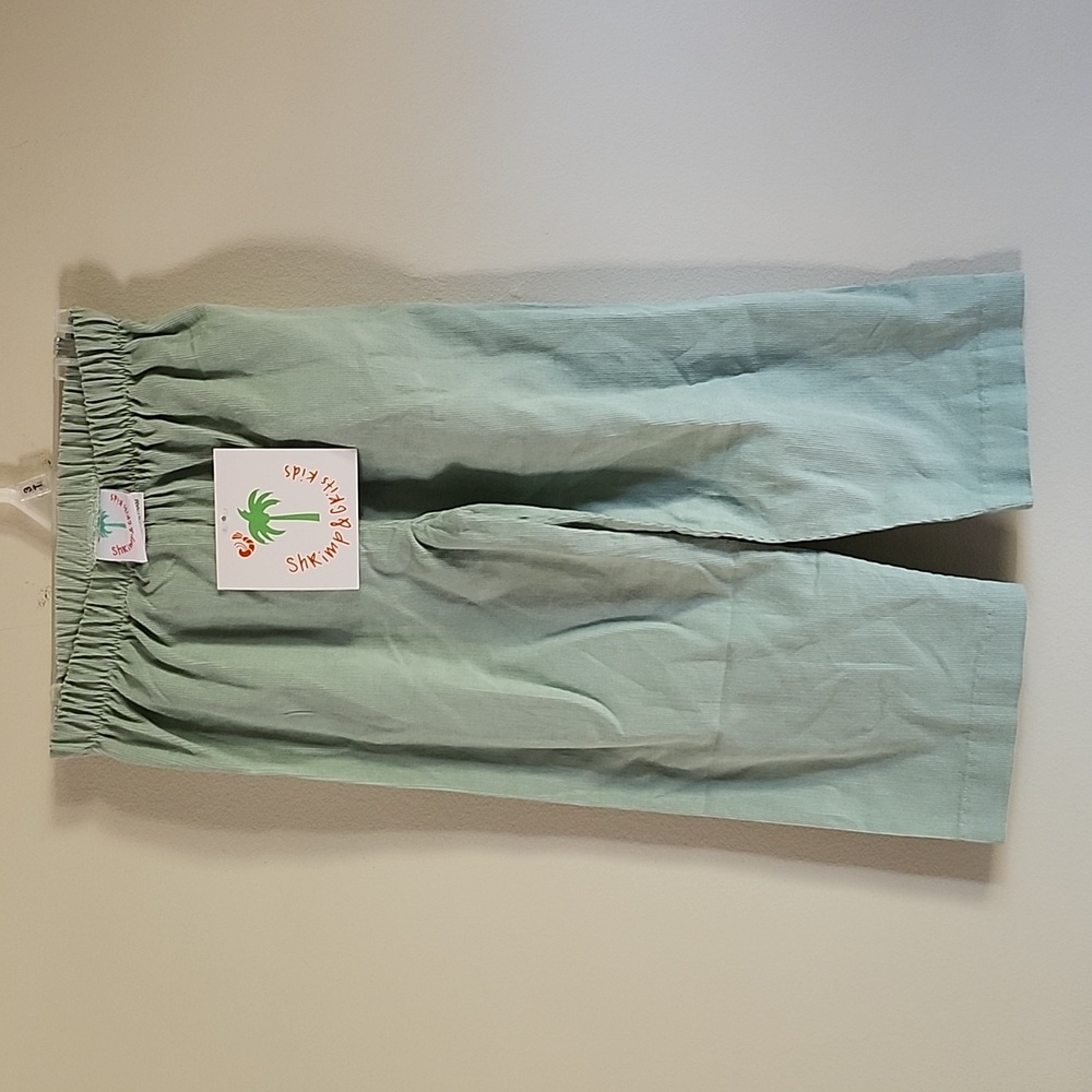 NWT Shrimp & Grits Sage Green 100% cotton corduroy pants 3T